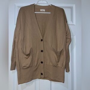 Lou & Grey Tan Oversized Knit Cardigan